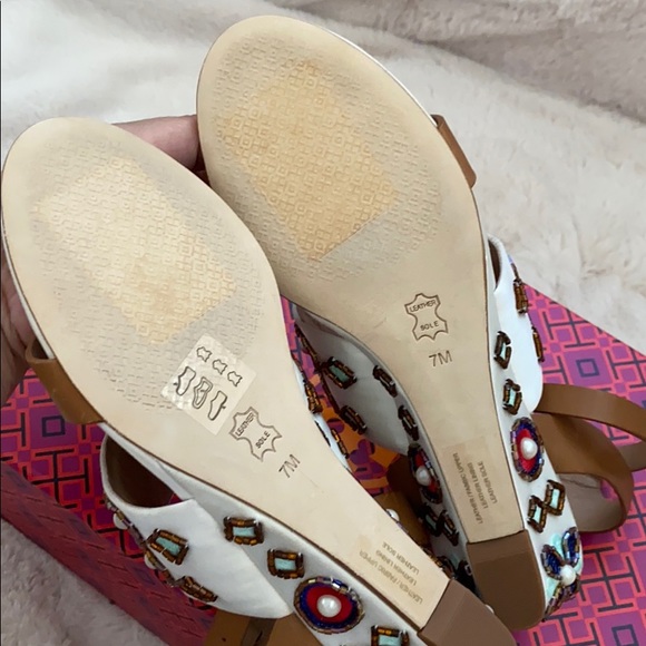 NWT Tory Burch Estella embellished short heel sandals - Picture 5 of 7